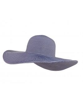 Ladies Extra-Wide Brim Stripy Sun Hat